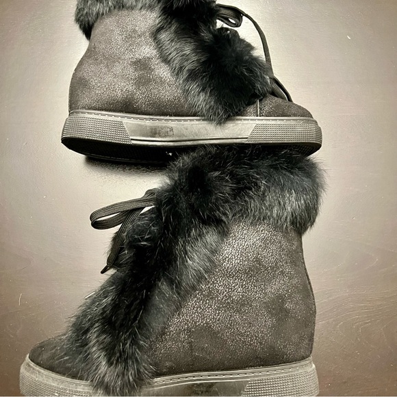 Fur trimmed high top sneaker boots - Picture 4 of 8